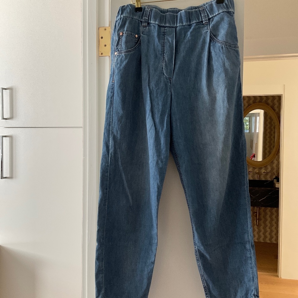 Brunello Cucinelli elastic waist jeans